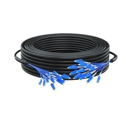 JCQXJJLWN Gepanzerte Glasfaserkabel for den Außenbereich mit 4, 6, 8 und 12 Adern, Luft-Glasfasern, Netzwerkkabel mit SC UPC und LC UPC Singlemode und Patchkabel(12-core LC 100m) von JCQXJJLWN