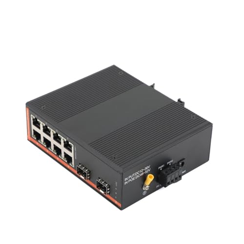 JCQXJJLWN Gigabit 2 optisch 8 elektrisch 1000Mbps Einzelfaser Singlemode SC/SFP Glasfaser-Transceiver(2 SFP to 8 RJ45) von JCQXJJLWN