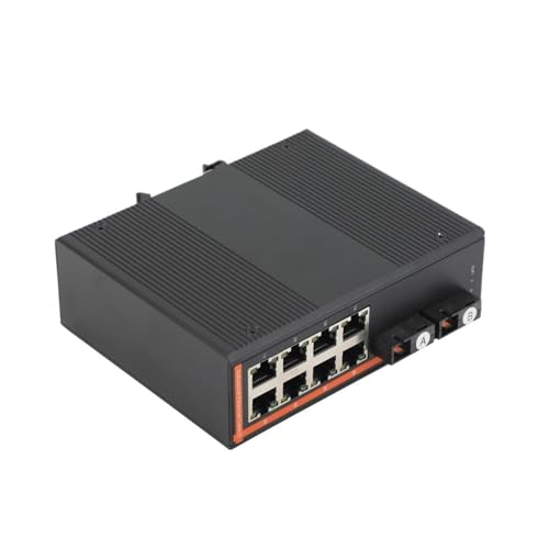 JCQXJJLWN Gigabit-Industrie-Medienkonverter 10/100/1000 Mbit/s Singlemode 1/2 Glasfaser auf 1/2/4/8 RJ45 UPC/APC SC A/B/A+B Ports 20 km(2 SC to 8 RJ45) von JCQXJJLWN