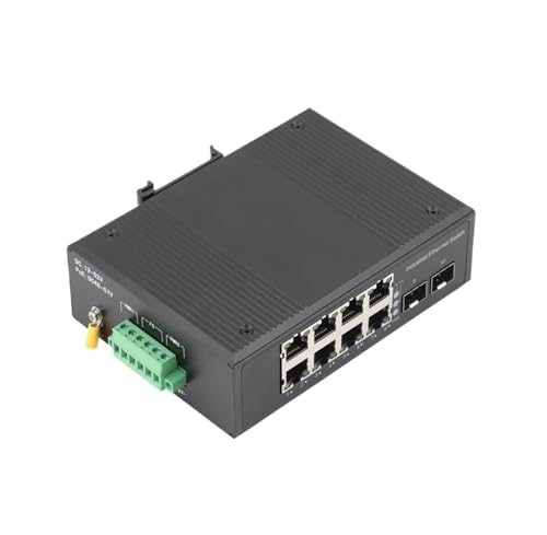 JCQXJJLWN Gigabit-POE-Web-verwalteter Switch in Industriequalität mit 2 optischen Ports + 8 POE-Ports, Singlemode-Single-Fiber-SC/SFP-Schnittstelle(2SFP-8RJ45 Web-Based) von JCQXJJLWN