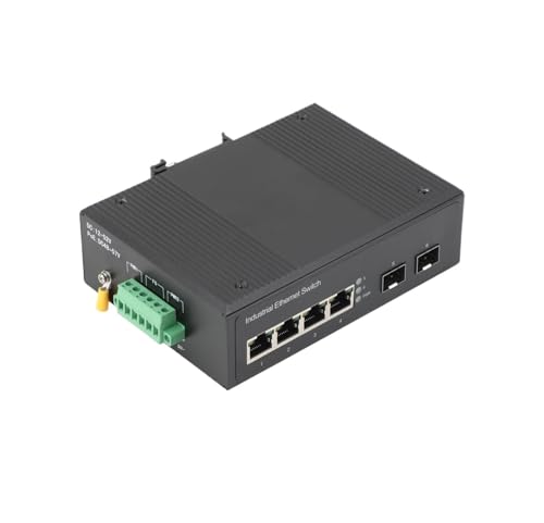 JCQXJJLWN Gigabit SFP Industrieller POE Nicht-Web/Web Managed Switch 2 SFP zu 4/8 POE Transceiver 1000M Glasfaserkonverter(2 SFP to 4 RJ45 Switch) von JCQXJJLWN