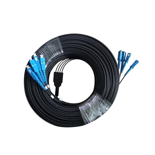 JCQXJJLWN Glasfaser-Drop-Kabel for den Außenbereich, FTTH 4-adrig, Singlemode-Glasfaser, Patchkabel mit SC UPC-Stecker(SC UPC SC UPC 50m) von JCQXJJLWN