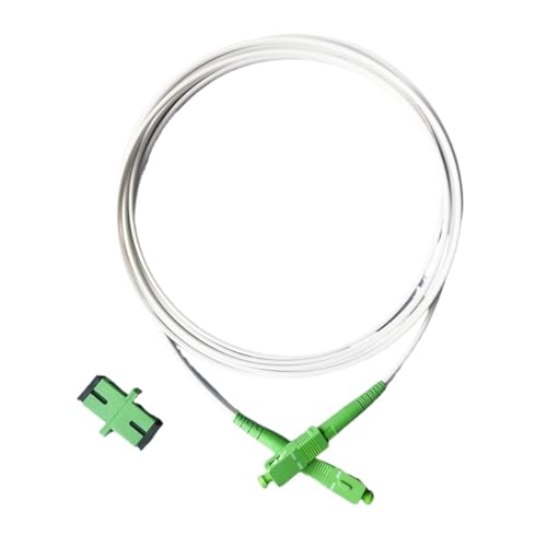 JCQXJJLWN Indoor-Glasfaser-Patchkabel FTTH SC/APC-SC Singlemode-Verlängerungskabel mit weißer Ummantelung, 300 cm(APC with Adapter) von JCQXJJLWN