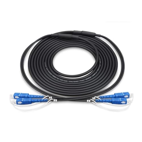 JCQXJJLWN TPU-gepanzertes Glasfaser-Patchkabel, 2-adrig, Kabel 3 mm, Singlemode for den Außenbereich, 60 m – 150 m(SC-SC 60m) von JCQXJJLWN