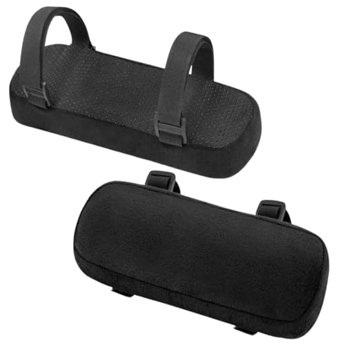 2 Stück Armlehnen Pads, Armlehnen Polster Ergonomische Schaumstoffpolster mit Verstellbarem Schultergurt rutschfest Armauflage Schreibtisch für Ellenbogen Komfort 24 x 8 x 3 cm von JCSJK