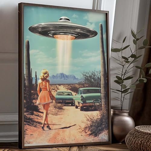 Retro 70er Jahre Wüste Ufo Wandkunst Vintage Ufo Landschaft Druck Ufo Kunstwerk Raumschiff Bilder Vintage Science Fiction Kunst Retro Alien Art Poster Vintage Wüstenbilder für Wohnzimmer 40,6 x 61 cm Retro 70er Jahre Wüste Ufo Wandkunst Vintage Ufo Landschaft Druck Ufo Kunstwerk Raumschiff Bilder Vintage Science Fiction Kunst Retro Alien Art Poster Vintage Wüstenbilder für Wohnzimmer 40,6 x 61 cm von JCSMHVLA