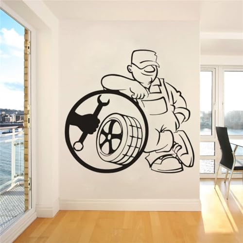 JCSMKFQ Autoreparatur Wandtattoo Reifenservice Wandaufkleber Reparaturmann Tapete Autoservice Kunstdekoration JCSMKFQ Autoreparatur Wandtattoo Reifenservice Wandaufkleber Reparaturmann Tapete Autoservice Kunstdekoration von JCSMKFQ