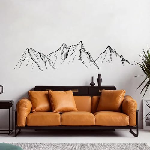 JCSMKFQ Berg Silhouette Wand Aufkleber Berge Vinyl Aufkleber Bauernhaus Wandbild Wohnzimmer moderne Zimmer Dekor von JCSMKFQ