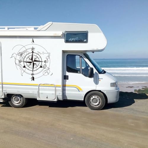 JCSMKFQ Campervan Kompass Weltkarte Wandaufkleber Reisen Camping geometrische Kinderzimmer Vinyl Wohnkultur JCSMKFQ Campervan Kompass Weltkarte Wandaufkleber Reisen Camping geometrische Kinderzimmer Vinyl Wohnkultur von JCSMKFQ