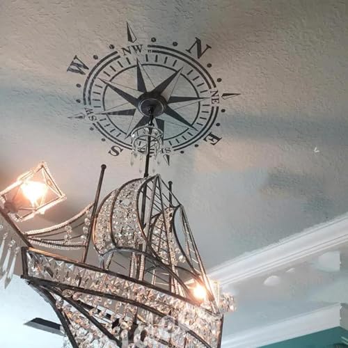 JCSMKFQ Decke Kompass Ozean Wandaufkleber Schlafzimmer Wohnzimmer nautischen Strand Kronleuchter Wandtattoo JCSMKFQ Decke Kompass Ozean Wandaufkleber Schlafzimmer Wohnzimmer nautischen Strand Kronleuchter Wandtattoo von JCSMKFQ