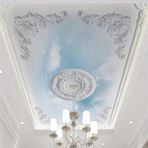 JCSMKFQ Deckenwandbild 3D Wohnzimmer Tapete abstrakte bunte Wolken Gipslinie Innendeckendekoration Wandkunst Malerei Aufkleber von JCSMKFQ