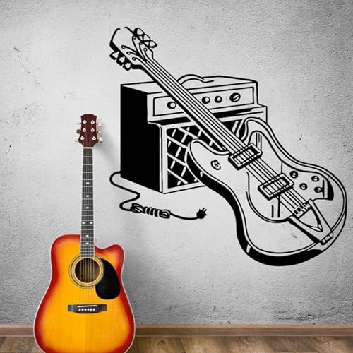 JCSMKFQ E-Gitarre Musikinstrument Wandaufkleber Rock Pop Musik Werkzeug Musikstudio Dekoration Wandbild Aufkleber JCSMKFQ E-Gitarre Musikinstrument Wandaufkleber Rock Pop Musik Werkzeug Musikstudio Dekoration Wandbild Aufkleber von JCSMKFQ
