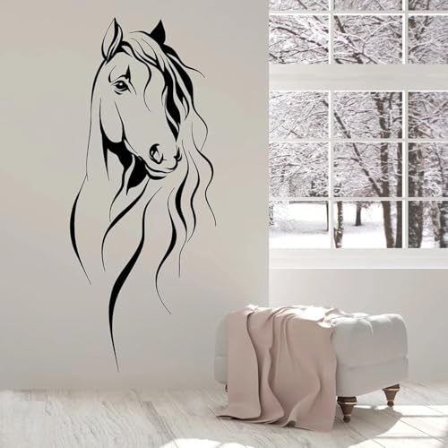 JCSMKFQ Pferdekopf Wandtattoo Haustier Tier Kunst Dekoration Büro Vinyl Wandaufkleber Wohnzimmer Aufkleber Tapete JCSMKFQ Pferdekopf Wandtattoo Haustier Tier Kunst Dekoration Büro Vinyl Wandaufkleber Wohnzimmer Aufkleber Tapete von JCSMKFQ