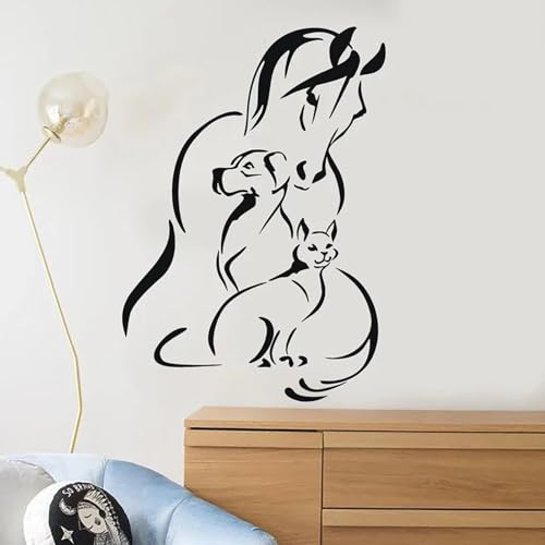 JCSMKFQ Tier Wand Aufkleber Haustier Pferd Hund Katze Kinder Schlafzimmer Kindergarten Kunst Innen Dekoration Vinyl Wand Aufkleber JCSMKFQ Tier Wand Aufkleber Haustier Pferd Hund Katze Kinder Schlafzimmer Kindergarten Kunst Innen Dekoration Vinyl Wand Aufkleber von JCSMKFQ