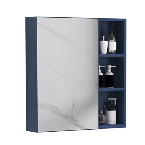 Badezimmerschrank mit Spiegel Rechteckiger Spiegelschrank Bad, Badezimmer Spiegelschrank aus Aluminiumlegierung, für Schlafzimmer, Wohnzimmer und Toilette ( Color : Blue , Size : 60*11*65cm/24*4*26in von JCSRYD