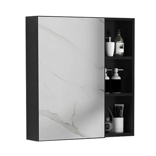 Badezimmerschrank mit Spiegel Rechteckiger Spiegelschrank Bad, Badezimmer Spiegelschrank aus Aluminiumlegierung, für Schlafzimmer, Wohnzimmer und Toilette ( Color : Negro , Size : 80*11*65cm/31*4*26in von JCSRYD