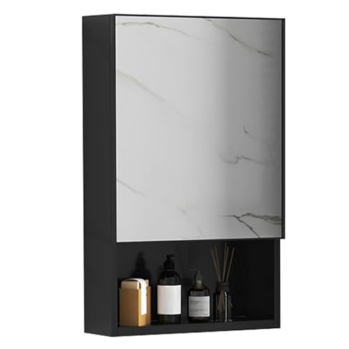 Badezimmerschrank mit Spiegel Rechteckiger Spiegelschrank Bad, Badezimmer Spiegelschrank aus Aluminiumlegierung, für Schlafzimmer, Wohnzimmer und Toilette ( Color : Negro , Size : 40*11*65cm/16*4*26in von JCSRYD