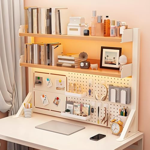 JCSRYD 2 Stöckiges Schreibtisch Organizer mit Stecktafel, Organizer Schreibtisch für Computermonitore, Schreibtischorganizer Display für Büro und Zuhause(Yellow,100 * 23 * 95cm/39 * 9 * 37in) von JCSRYD