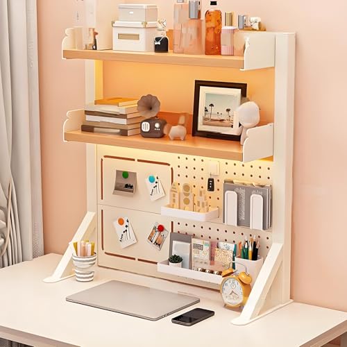 JCSRYD 2 Stöckiges Schreibtisch Organizer mit Stecktafel, Organizer Schreibtisch für Computermonitore, Schreibtischorganizer Display für Büro und Zuhause(Yellow,60 * 23 * 95cm/24 * 9 * 37in) von JCSRYD