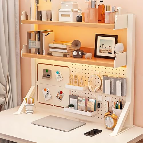 JCSRYD 2 Stöckiges Schreibtisch Organizer mit Stecktafel, Organizer Schreibtisch für Computermonitore, Schreibtischorganizer Display für Büro und Zuhause(Yellow,80 * 23 * 95cm/31 * 9 * 37in) von JCSRYD
