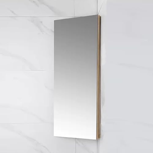 JCSRYD Badezimmer Spiegelschrank Dreieckiger Spiegelschränke fürs Bad, Wandspiegelschrank mit Stauraum Über der Toilette, für Eingangsbereich, Schlafzimmer, Wohnzimmer (Color : Brown) von JCSRYD