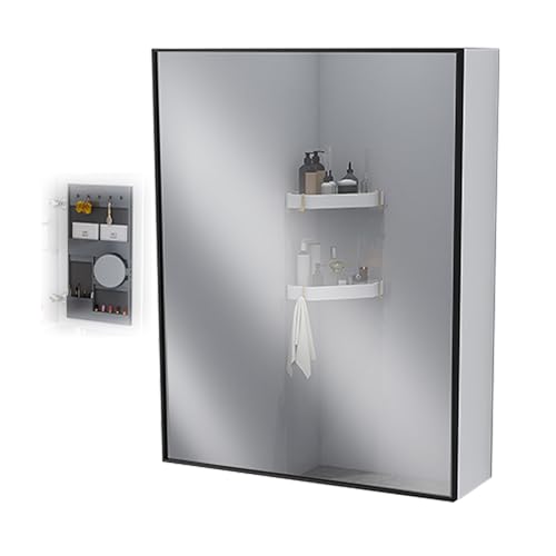 JCSRYD Badezimmer Spiegelschrank aus Aluminiumlegierung, Rechteckiger Wandmontierter Bad Spiegelschrank, für Badezimmerwaschtisch und Modernes Dekor (Color : Wit, Size : 60 * 62 * 13cm/24 * 24 * 5in) von JCSRYD