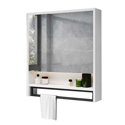 JCSRYD Badezimmerschrank mit Spiegel, Badezimmer Wandschrank, Spiegelschränke fürs Bad, Rechteckige Badezimmerspiegel für das Waschbecken (Size : 60 * 14 * 80cm/24 * 5 * 31in) von JCSRYD
