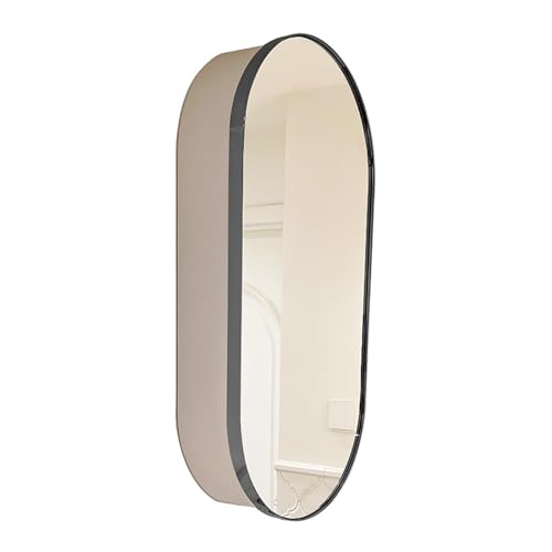 JCSRYD Spiegelschrank Bad Badezimmerschrank mit Spiegel Badschrank Hängend, 45 * 13 * 90 cm, Eintürige Badezimmer Spiegelschrank mit Edelstahlrahmen (Color : Negro) von JCSRYD