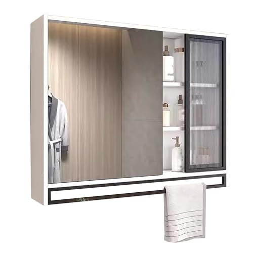 JCSRYD Spiegelschrank Badezimmer Wandmontierter Badezimmerspiegel mit Stauraum, Badezimmerschrank mit Spiegel, Aufbewahrungsorganisator, Küchenschrank ( Color : Wit , Size : 90*12*75cm/35*5*30in ) von JCSRYD