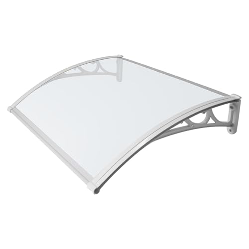 JCSRYD Vordach für Haustür, Markise für Eingangstüren, Polycarbonat tür/Fenstermarkise, Ideal für Regen-, Schnee- und Sonnenschutz, 50/60/100/120/160/200 cm(Clear,60 * 120cm/24 * 47in) von JCSRYD