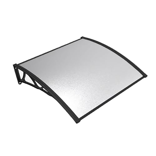 JCSRYD Vordach für Haustür, Markise für Haustür, Terrassenmarkise, Fenster und Türabdeckung, Robuste Polycarbonat Fenstermarkisen, Regen- und Schneefest(Black,80 * 100cm/31 * 39in) von JCSRYD