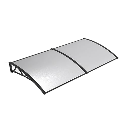 JCSRYD Vordach für Haustür, Markise für Haustür, Terrassenmarkise, Fenster und Türabdeckung, Robuste Polycarbonat Fenstermarkisen, Regen- und Schneefest(Black,80 * 120cm/31 * 47in) von JCSRYD
