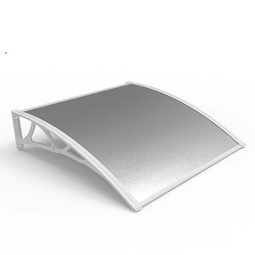 JCSRYD Vordach für Haustür, Markise für Haustür, Terrassenmarkise, Fenster und Türabdeckung, Robuste Polycarbonat Fenstermarkisen, Regen- und Schneefest(White,100 * 100cm/39 * 39in) von JCSRYD