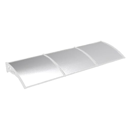 JCSRYD Vordach für Haustür, Markise für Haustür, Terrassenmarkise, Fenster und Türabdeckung, Robuste Polycarbonat Fenstermarkisen, Regen- und Schneefest(White,100 * 300cm/39 * 118in) von JCSRYD