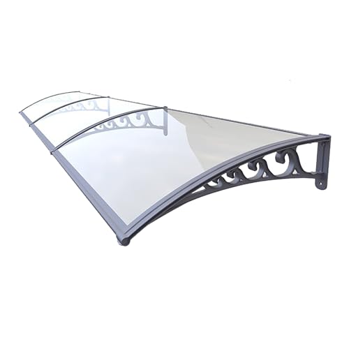 JCSRYD Vordach für Haustür, Polycarbonat-Abdeckung für Eingangstüren, Haustür Überdachung Als Sonnenschutz, UV-, Regen- und Schneeschutz(100 * 280cm/39 * 110in) von JCSRYD