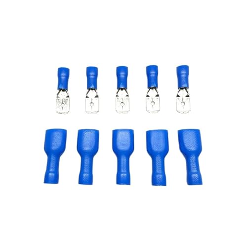 10 Pairs Weiblich Männlich 6,35mm Blau Isolierte Draht Stecker Kabel Messing Crimp Spaten Terminal von JCUIyon