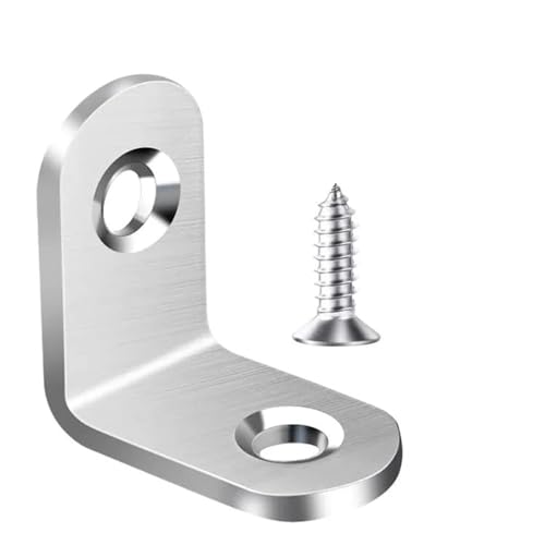 10 Sets Ecke Klammer Rechtwinklig Halterung Edelstahl Ecke Hosenträger Joint Regal Halterung Mit Schrauben(Silver) von JCUIyon