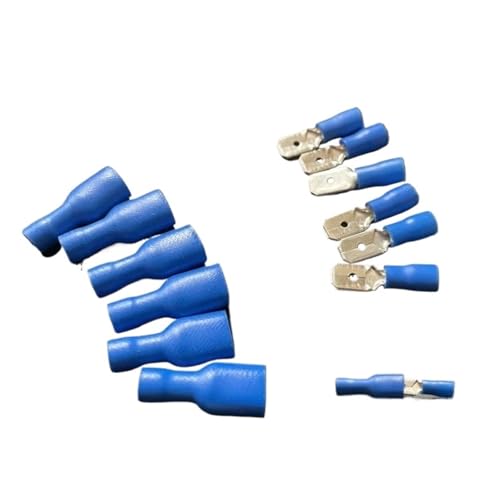 100 STÜCKE 16-14AWG BLAU Isolierte Spaten Crimp Draht Kabelanschluss Terminal Männlich/Weiblich Kit 100 STÜCKE 16-14AWG BLAU Isolierte Spaten Crimp Draht Kabelanschluss Terminal Männlich/Weiblich Kit von JCUIyon