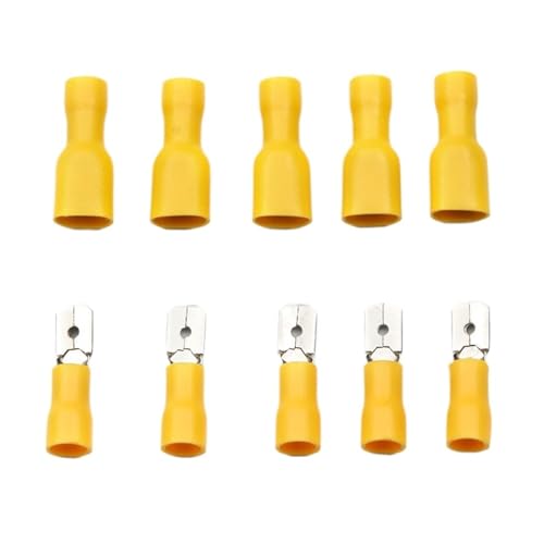 100 Stücke 6,3mm 16-14AWG Weiblich Männlich Elektrische Verdrahtung Stecker Isolierte Crimp Terminal Spaten von JCUIyon