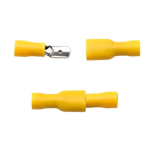 100 stücke Weibliche + Männliche Spaten Isolierte Elektrische Crimp Terminal Anschlüsse(Yellow) von JCUIyon