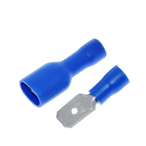 10pairs 6,3mm 16-14AWG Weiblich Männlich Stecker Isolierte Crimp Blau Rot Terminal-block(Blue) von JCUIyon