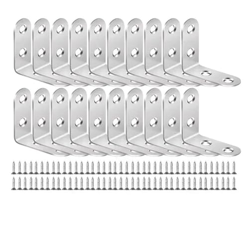 20sets 90 Grad Winkel L Förmigen Halterung Edelstahl Ecke Brace Joint Halterung Verschluss Heavy Duty(16x40mm) von JCUIyon