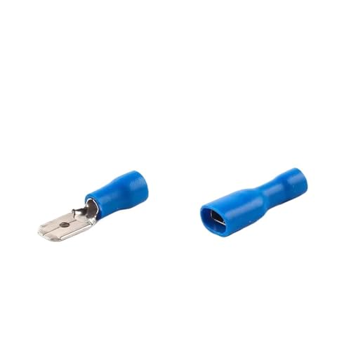 25sets 6,3mm Terminal Rot Blau Gelb Weiblich Männlich Spaten Isolierte Elektrische Crimp Terminal Anschlüsse(Blue) von JCUIyon