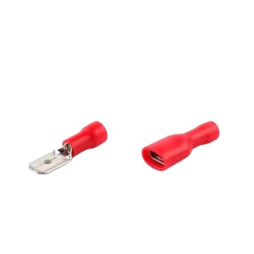 25sets 6,3mm Terminal Rot Blau Gelb Weiblich Männlich Spaten Isolierte Elektrische Crimp Terminal Anschlüsse(Red) von JCUIyon