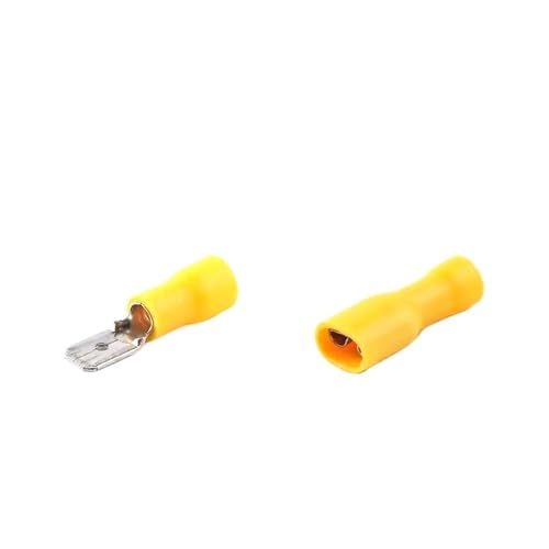 25sets 6,3mm Terminal Rot Blau Gelb Weiblich Männlich Spaten Isolierte Elektrische Crimp Terminal Anschlüsse(Yellow) von JCUIyon