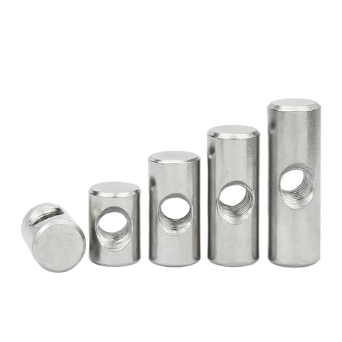 304 Edelstahl Kreuz Loch Barrel Mutter Schrauben Zylindrischen Pin Dübel Möbel Eingebettet Locking Lange Mutter(6*M4x20) von JCUIyon