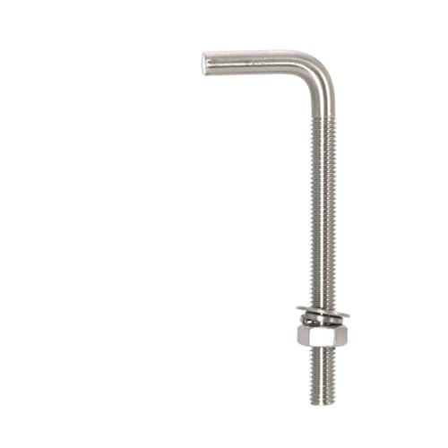 304 Edelstahl L-förmige Ankerbolzen mit Muttern Unterlegscheiben Set Rechtwinklige Ankerschrauben Set Vierkantbolzen Set(M6x120mm) von JCUIyon