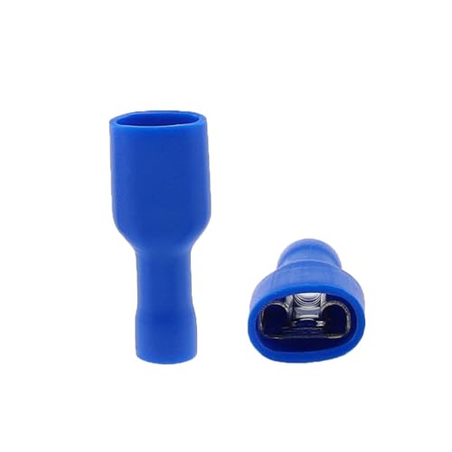 50 Stücke 6,3mm Terminal Rot Blau Gelb Weiblich Männlich Spaten Isolierte Elektrische Crimp Terminal Anschlüsse(Blue,Female) von JCUIyon