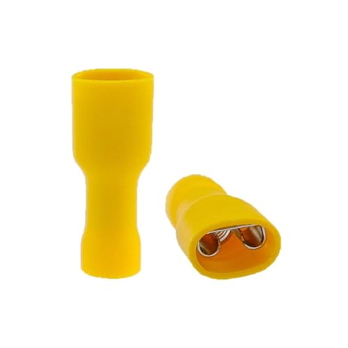 50 Stücke 6,3mm Terminal Rot Blau Gelb Weiblich Männlich Spaten Isolierte Elektrische Crimp Terminal Anschlüsse(Yellow,Female) von JCUIyon