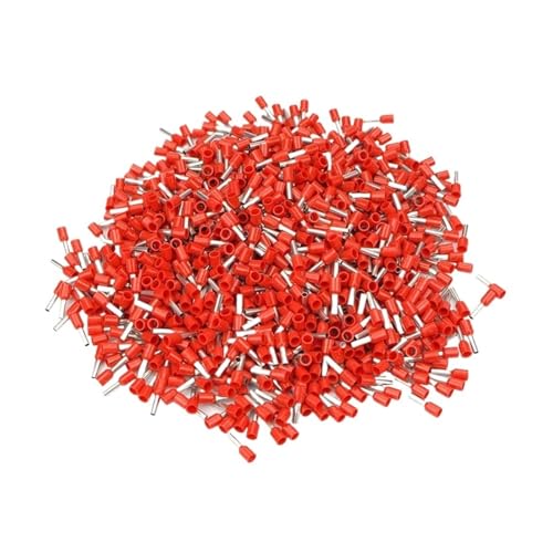 JCUIyon 100 stücke E1008 Isolierte Aderendhülsen Terminal Block Kabel Ende Draht Stecker Crimp Terminator Draht(Red) von JCUIyon